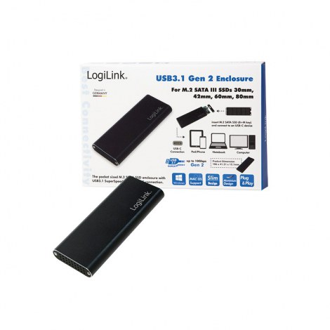 Logilink | Storage enclosure | Solid state drive | M.2 | M.2 Card | USB 3.1 (Gen 2) - 4